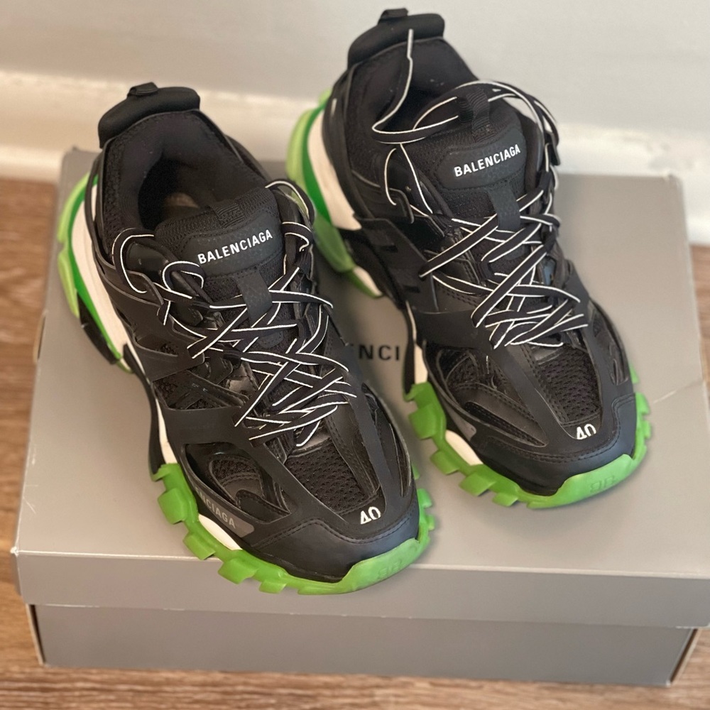Balenciaga track sneakers with glow in the dark sole size 40